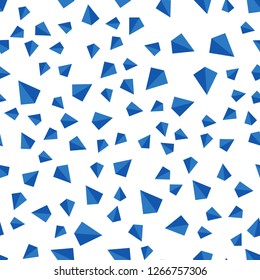 Light BLUE vector seamless, isometric cover with polygonal style. Decorative design in abstract style with triangles. Pattern for design of fabric, wallpapers.