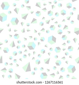 Light BLUE vector seamless, isometric backdrop with lines, rhombus. Illustration with set of colorful triangles, squares. Design for wallpaper, fabric makers.