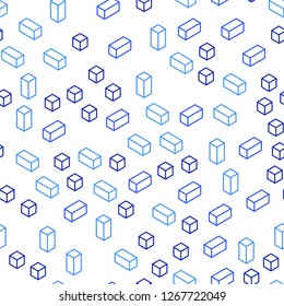 Light BLUE vector seamless, isometric backdrop with rhombus. Glitter abstract illustration with rectangular shapes. Design for wallpaper, fabric makers.