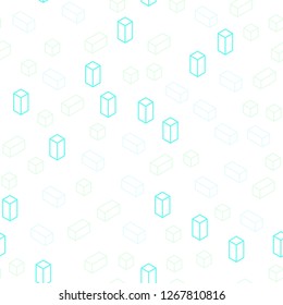 Light BLUE vector seamless, isometric backdrop with rhombus. Abstract gradient illustration with rectangles. Template for business cards, websites.