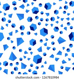 Light BLUE vector seamless, isometric background with triangles, cubes. Illustration with set of colorful triangles, squares. Template for business cards, websites.