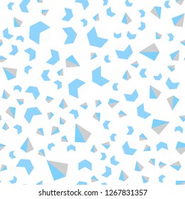 Light BLUE vector seamless, isometric template with crystals, squares. Abstract gradient illustration with triangles, cubes. Pattern for design of fabric, wallpapers.