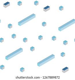 Light BLUE vector seamless, isometric backdrop with rhombus. Modern abstract illustration with colorful rectangles. Texture for window blinds, curtains.