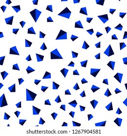 Light BLUE vector seamless, isometric layout with lines, triangles. Modern abstract illustration with colorful triangles. Template for business cards, websites.