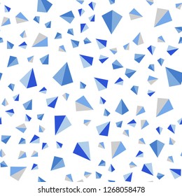 Light BLUE vector seamless, isometric background with triangles. Beautiful illustration with triangles in nature style. Texture for window blinds, curtains.