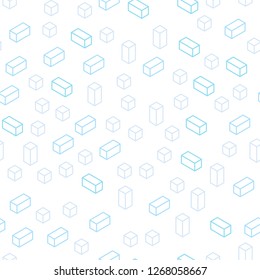 Light BLUE vector seamless, isometric background with rectangles. Rectangles on abstract background with colorful gradient. Pattern for design of fabric, wallpapers.