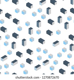 Light BLUE vector seamless, isometric cover in polygonal style. Modern abstract illustration with colorful rectangles. Pattern for design of fabric, wallpapers.