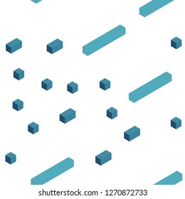 Light BLUE vector seamless, isometric backdrop with rhombus. Illustration with set of colorful rectangles. Texture for window blinds, curtains.