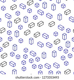 Light BLUE vector seamless, isometric cover in polygonal style. Modern abstract illustration with colorful rectangles. Template for business cards, websites.