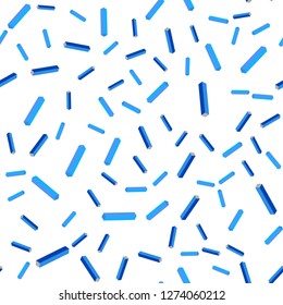 Light BLUE vector seamless, isometric layout with flat lines. Glitter abstract illustration with colorful sticks. Template for business cards, websites.