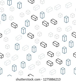 Light BLUE vector seamless, isometric backdrop with rhombus. Decorative design in abstract style with rectangles. Pattern for design of fabric, wallpapers.