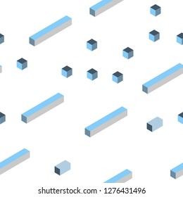 Light BLUE vector seamless, isometric background with rectangles. Beautiful illustration with rectangles and squares. Design for wallpaper, fabric makers.