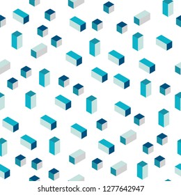 Light BLUE vector seamless, isometric template with rhombus. Beautiful illustration with rectangles and squares. Design for textile, fabric, wallpapers. Light BLUE vector seamless, isometric template with rhombus. Beautiful illustration with rectangles and squares. Design for textile, fabric, wallpapers.