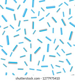 Light BLUE vector seamless, isometric pattern with sharp lines. Glitter abstract illustration with colorful sticks. Texture for window blinds, curtains.