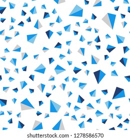 Light BLUE vector seamless, isometric layout with lines, triangles. Illustration with set of colorful triangles. Pattern for trendy fabric, wallpapers.