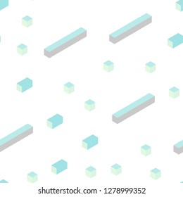 Light BLUE vector seamless, isometric pattern in square style. Beautiful illustration with rectangles and squares. Template for business cards, websites.