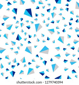 Light BLUE vector seamless, isometric cover with polygonal style. Decorative design in abstract style with triangles. Pattern for trendy fabric, wallpapers.