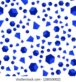 Light BLUE vector seamless, isometric layout with rectangles, triangles. Decorative design in abstract style with lines, cubes. Design for textile, fabric, wallpapers.