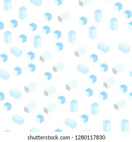 Light BLUE vector seamless, isometric background with rectangles. Rectangles on abstract background with colorful gradient. Template for business cards, websites.