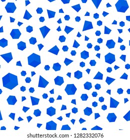 Light BLUE vector seamless, isometric pattern with polygonal style with cubes. Illustration with set of colorful triangles, squares. Texture for window blinds, curtains.