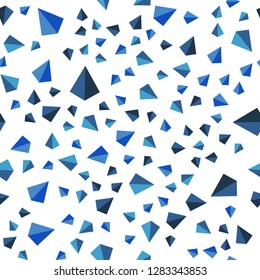 Light BLUE vector seamless, isometric backdrop with lines, triangles. Illustration with set of colorful triangles. Texture for window blinds, curtains.
