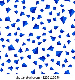 Light BLUE vector seamless, isometric cover with polygonal style. Beautiful illustration with triangles in nature style. Texture for window blinds, curtains.
