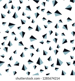 Light BLUE vector seamless, isometric pattern with polygonal style. Triangles on abstract background with colorful gradient. Texture for window blinds, curtains.