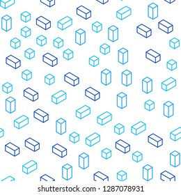 Light BLUE vector seamless, isometric backdrop with rhombus. Beautiful illustration with rectangles and squares. Texture for window blinds, curtains.