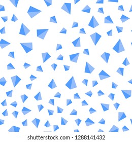 Light BLUE vector seamless, isometric layout with lines, triangles. Beautiful illustration with triangles in nature style. Texture for window blinds, curtains.