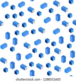 Light BLUE vector seamless, isometric layout with lines, rectangles. Rectangles on abstract background with colorful gradient. Template for business cards, websites.