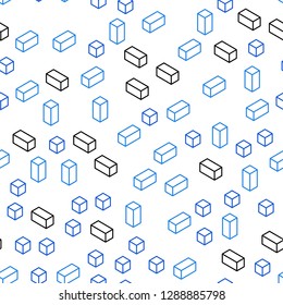 Light BLUE vector seamless, isometric background with rectangles. Modern abstract illustration with colorful rectangles. Template for business cards, websites.