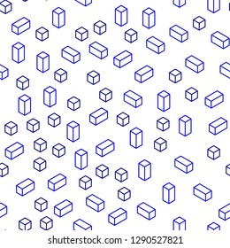 Light BLUE vector seamless, isometric template with rhombus. Rectangles on abstract background with colorful gradient. Design for wallpaper, fabric makers.