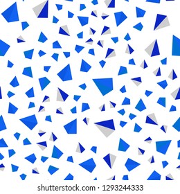 Light BLUE vector seamless, isometric cover with polygonal style. Glitter abstract illustration with triangular shapes. Pattern for design of fabric, wallpapers.