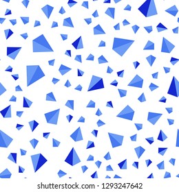 Light BLUE vector seamless, isometric template with crystals, triangles. Glitter abstract illustration with triangular shapes. Design for wallpaper, fabric makers.