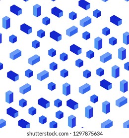 Light BLUE vector seamless, isometric layout with lines, rectangles. Glitter abstract illustration with rectangular shapes. Design for wallpaper, fabric makers.
