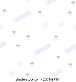 Light BLUE vector seamless, isometric background with rectangles. Illustration with set of colorful rectangles. Texture for window blinds, curtains.