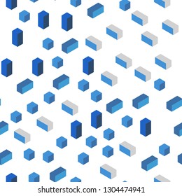 Light BLUE vector seamless, isometric background with rectangles. Glitter abstract illustration with rectangular shapes. Design for wallpaper, fabric makers.