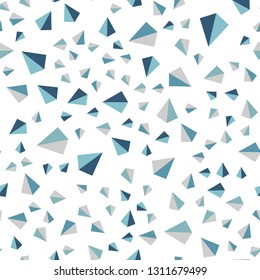 Light BLUE vector seamless, isometric backdrop with lines, triangles. Abstract gradient illustration with triangles. Texture for window blinds, curtains.
