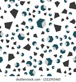 Light BLUE vector seamless, isometric template with crystals, squares. Glitter abstract illustration with squares, lines. Pattern for design of fabric, wallpapers.