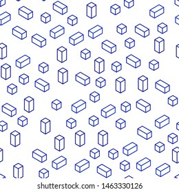 Light BLUE vector seamless, isometric template with rhombus. Decorative design in abstract style with rectangles. Design for textile, fabric, wallpapers.