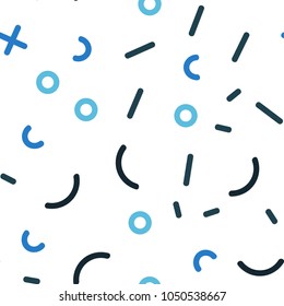 Light BLUE vector seamless layout with simple elements. Decorative abstract design of repeating lines, circles. Trendy design for wallpaper, fabric makers.
