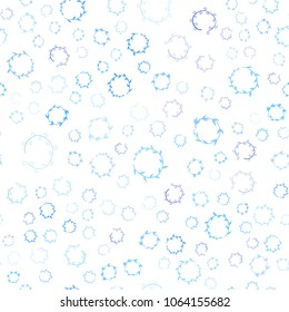 Light BLUE vector seamless  layout with circle shapes. Abstract illustration with colored bubbles in nature style. Pattern can be used for futuristic ad, booklets.