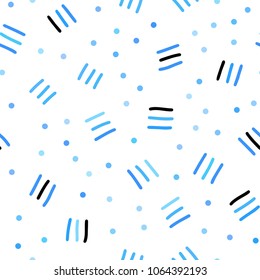 Light BLUE vector seamless layout with simple elements. Illustration with repetition of lines on white background. Template for business cards, websites.