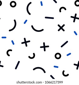 Light BLUE vector seamless layout with simple elements. Illustration with repetition of lines on white background. Design for textile, fabric, wallpapers.