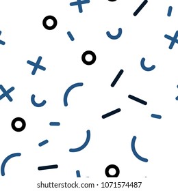 Light BLUE vector seamless layout with simple elements. Decorative abstract design of repeating lines, circles. Trendy design for wallpaper, fabric makers.