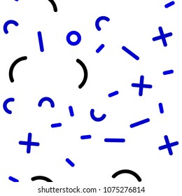 Light BLUE vector seamless layout with simple elements. Decorative abstract design of repeating lines, circles. Pattern for trendy fabric, wallpapers.