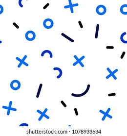 Light BLUE vector seamless layout with simple elements. Illustration with repetition of lines on white background. Pattern for design of window blinds, curtains.