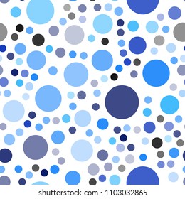 Light BLUE vector seamless layout with circle shapes. Illustration with set of shining colorful abstract circles. New design for ad, poster, banner of your website.