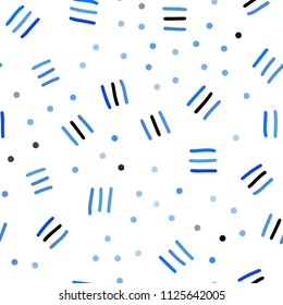 Light BLUE vector seamless layout with simple elements. Illustration with repetition of lines on white background. Design for textile, fabric, wallpapers.