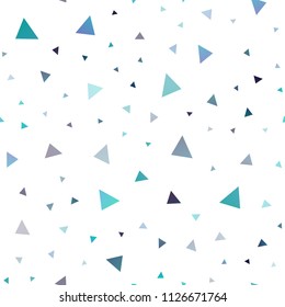 Light BLUE vector seamless layout with lines, triangles. Illustration with set of colorful triangles. The template can be used as a background.